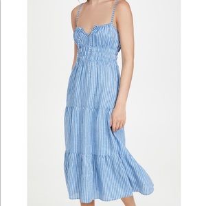 BNWT Faithfull The Brand Shaloom MIDI Dress in Antico Stripe Print size XS